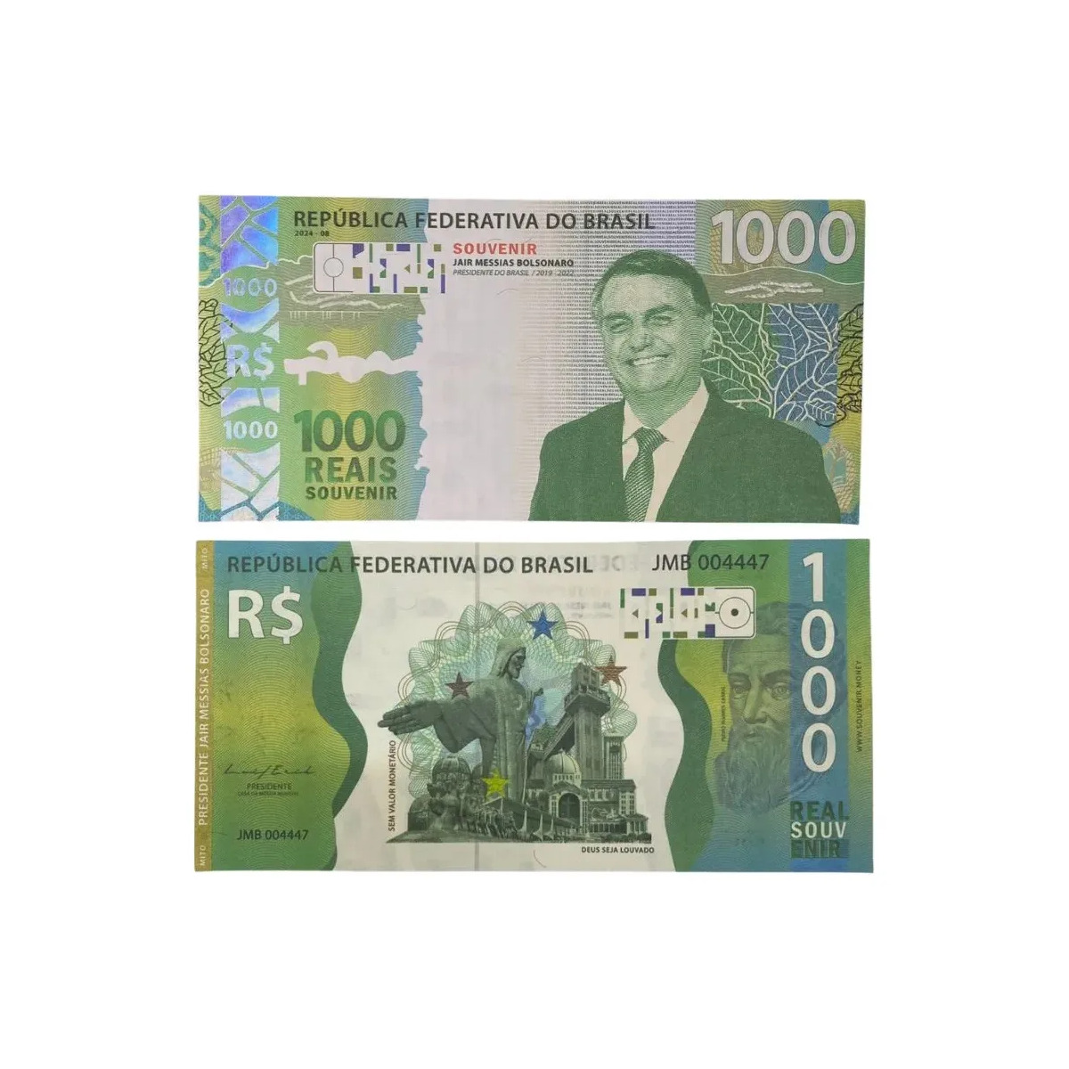 Frente e verso da nota colecionavel de R$100